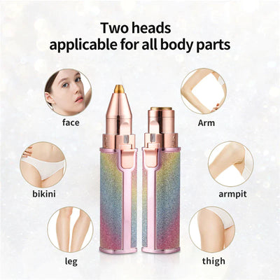 2 In 1 Rechargeable Flawless Eyebrow Hair Remover & Facial Hair Trimmer